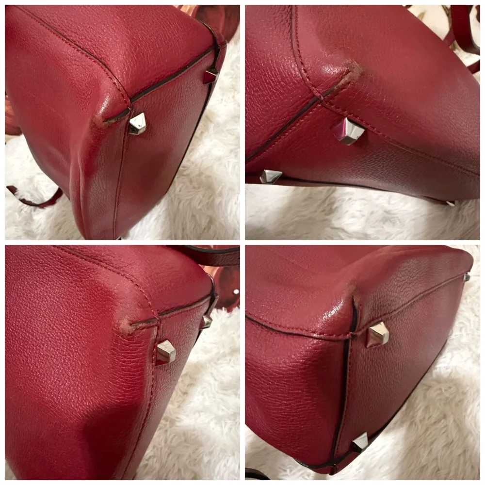 MCM Red Pebbled Leather Top-Handle Shoulder Bag🔥🔥